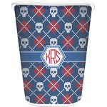 Knitted Argyle & Skulls Waste Basket (Personalized)