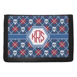Knitted Argyle & Skulls Trifold Wallet (Personalized)