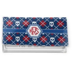Knitted Argyle & Skulls Vinyl Checkbook Cover (Personalized)