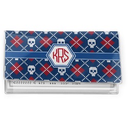 Knitted Argyle & Skulls Vinyl Checkbook Cover (Personalized)