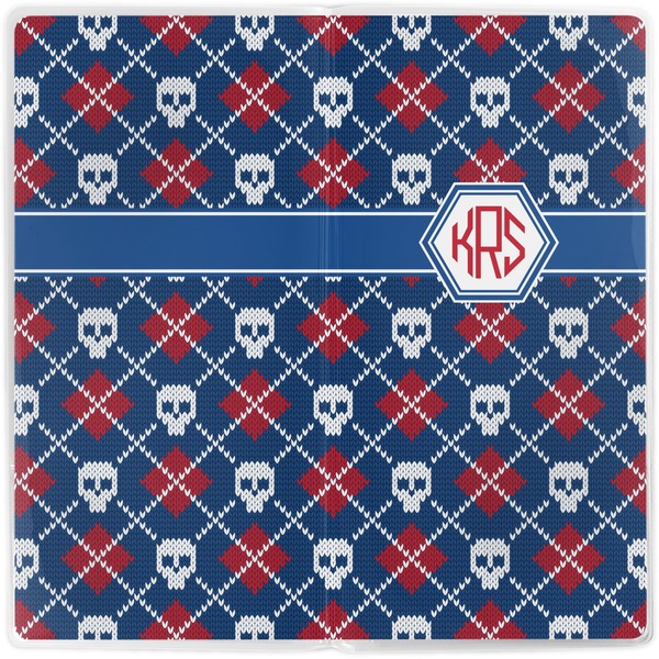 Knitted Argyle & Skulls Vinyl Document Wallet - Apvl
