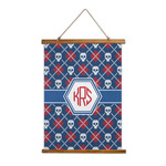 Knitted Argyle & Skulls Wall Hanging Tapestry (Personalized)