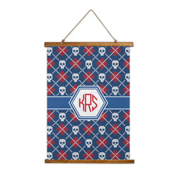 Knitted Argyle & Skulls Wall Hanging Tapestry - Tall (Personalized)