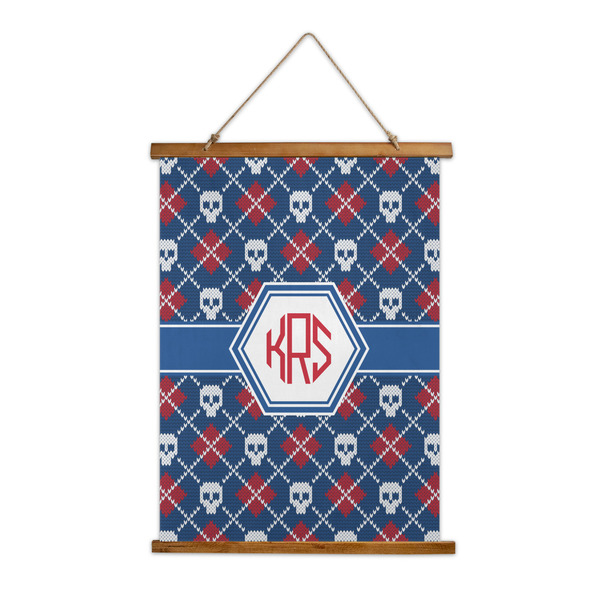Custom Knitted Argyle & Skulls Wall Hanging Tapestry (Personalized)