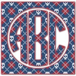 Knitted Argyle & Skulls Monogram Decal - Large (Personalized)