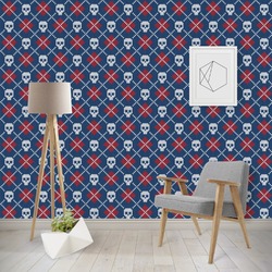 Knitted Argyle & Skulls Wallpaper & Surface Covering (Peel & Stick - Repositionable)