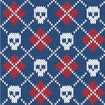 Knitted Argyle & Skulls Wallpaper & Surface Covering (Water Activated 24"x 24" Sample)