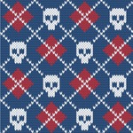 Knitted Argyle & Skulls Wallpaper & Surface Covering (Water Activated 24"x 24" Sample)