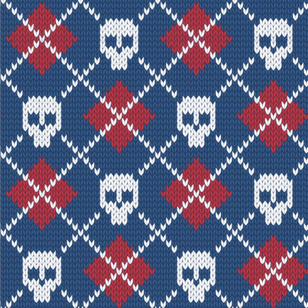 Custom Knitted Argyle & Skulls Wallpaper & Surface Covering (Water Activated 24"x 24" Sample)