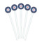 Knitted Argyle & Skulls White Plastic 7" Stir Stick - Round - Fan View