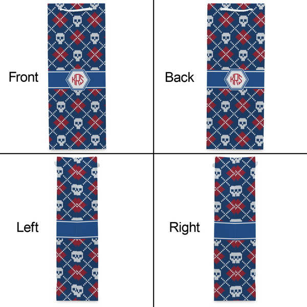 Knitted Argyle & Skulls Wine Gift Bag - Gloss - Approval