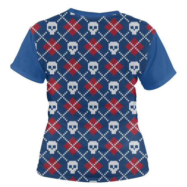 Knitted Argyle & Skulls Women's T-shirt Back