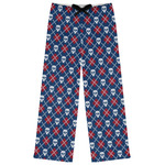 Knitted Argyle & Skulls Womens Pajama Pants - XS