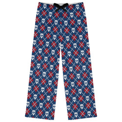 Knitted Argyle & Skulls Womens Pajama Pants - L