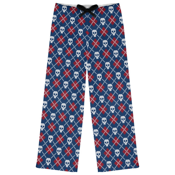Custom Knitted Argyle & Skulls Womens Pajama Pants - XS