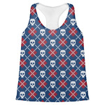Knitted Argyle & Skulls Womens Racerback Tank Top - 2X Large