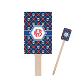 Knitted Argyle & Skulls Rectangle Wooden Stir Sticks (Personalized)
