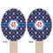 Knitted Argyle & Skulls Wooden Food Pick - Oval - Double Sided - Front & Back