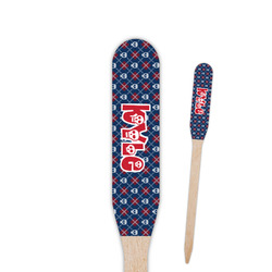 Knitted Argyle & Skulls Paddle Wooden Food Picks - Double Sided (Personalized)