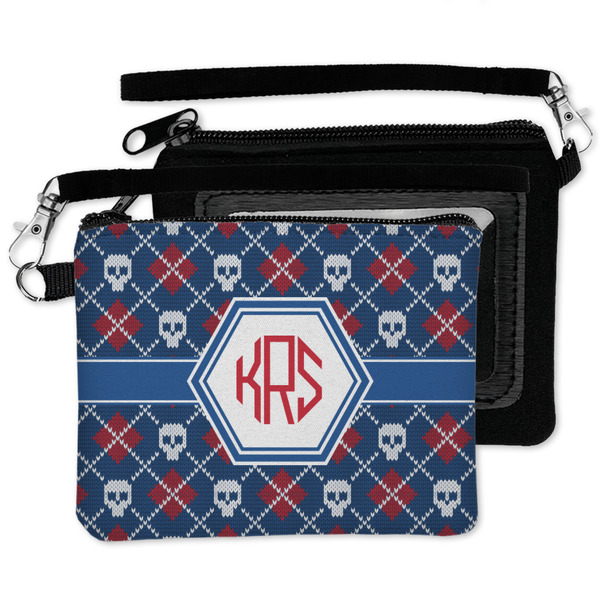 Knitted Argyle & Skulls Wristlet ID Cases - MAIN