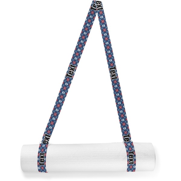 Custom Knitted Argyle & Skulls Yoga Mat Strap (Personalized)