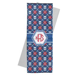 Knitted Argyle & Skulls Yoga Mat Towel (Personalized)