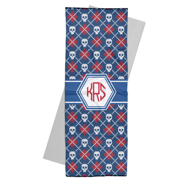 Custom Knitted Argyle & Skulls Yoga Mat Towel (Personalized)