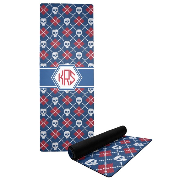 Custom Knitted Argyle & Skulls Yoga Mat (Personalized)