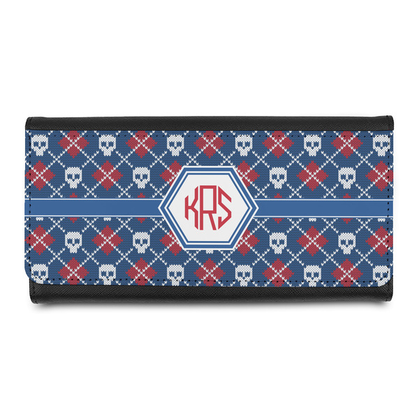 Custom Knitted Argyle & Skulls Leatherette Ladies Wallet (Personalized)