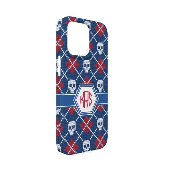 Custom Knitted Argyle & Skulls iPhone Case - Plastic - iPhone 13 Mini (Personalized)