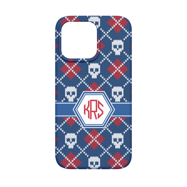 Knitted Argyle & Skulls iPhone 13 Mini Case - Back
