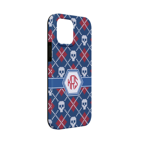 Custom Knitted Argyle & Skulls iPhone Case - Rubber Lined - iPhone 13 Mini (Personalized)