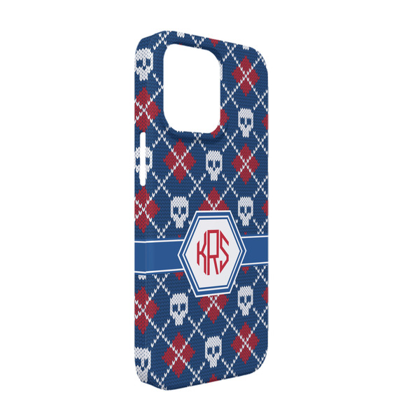 Custom Knitted Argyle & Skulls iPhone Case - Plastic - iPhone 13 Pro (Personalized)