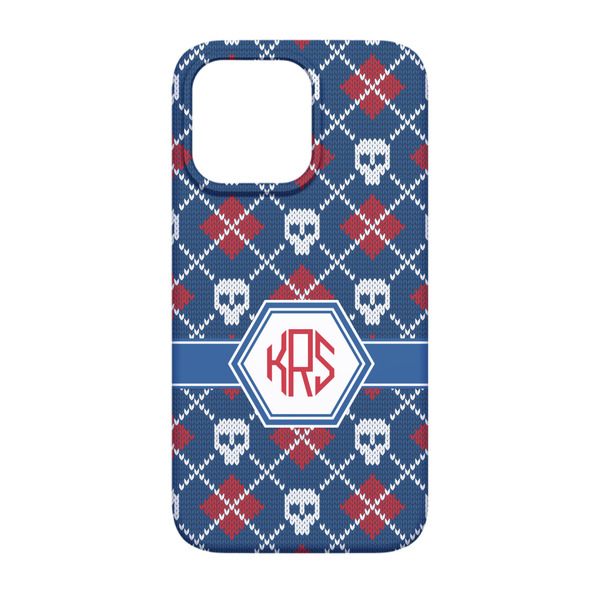 Knitted Argyle & Skulls iPhone 13 Pro Case - Back