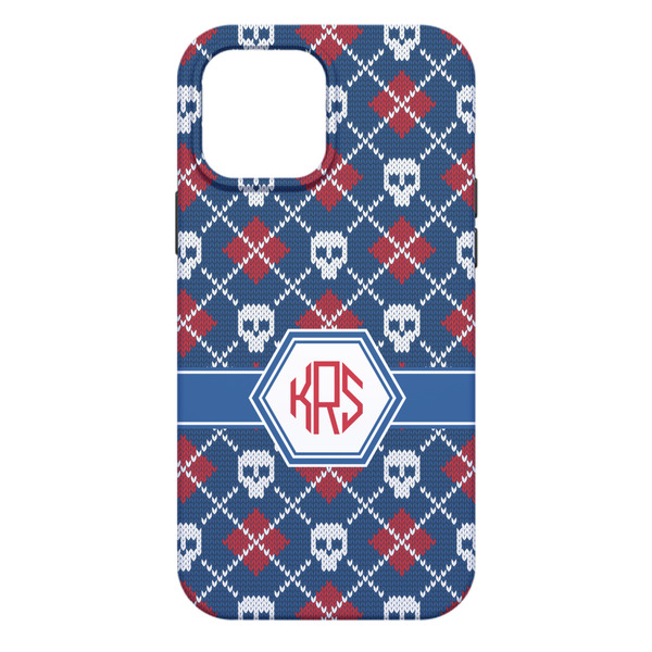 Knitted Argyle & Skulls iPhone 13 Pro Max Tough Case - Back