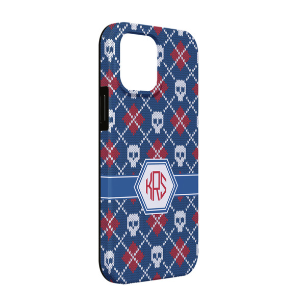 Custom Knitted Argyle & Skulls iPhone Case - Rubber Lined - iPhone 13 Pro (Personalized)