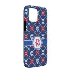 Knitted Argyle & Skulls iPhone Case - Rubber Lined - iPhone 13 (Personalized)