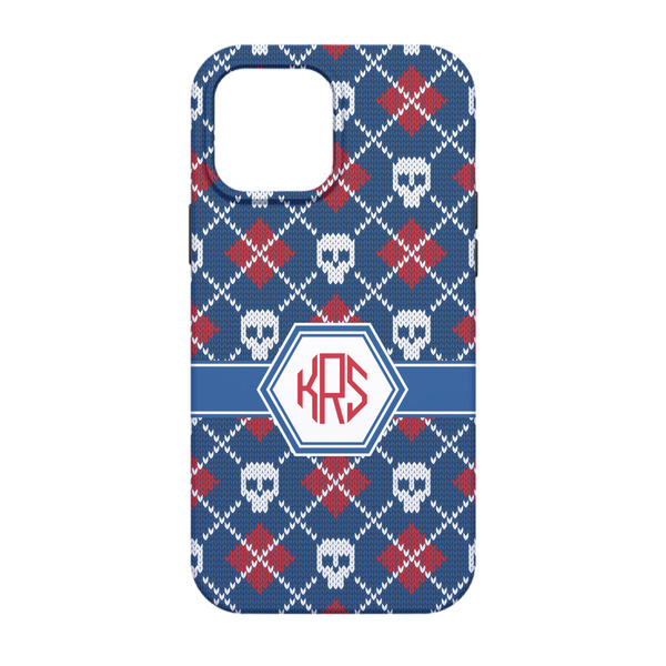 Knitted Argyle & Skulls iPhone 13 Tough Case - Back