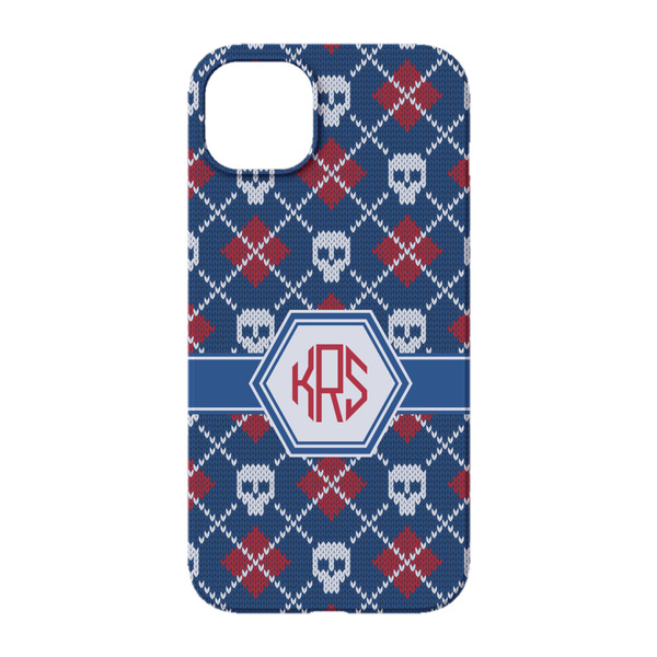 Knitted Argyle & Skulls iPhone 14 Case - Back