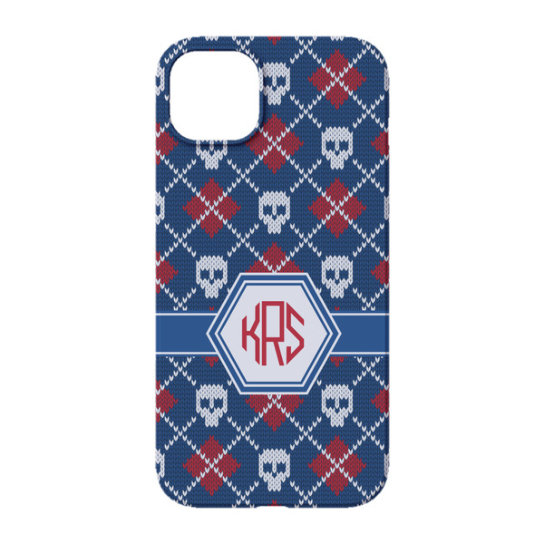 Knitted Argyle & Skulls iPhone 14 Pro Case - Back