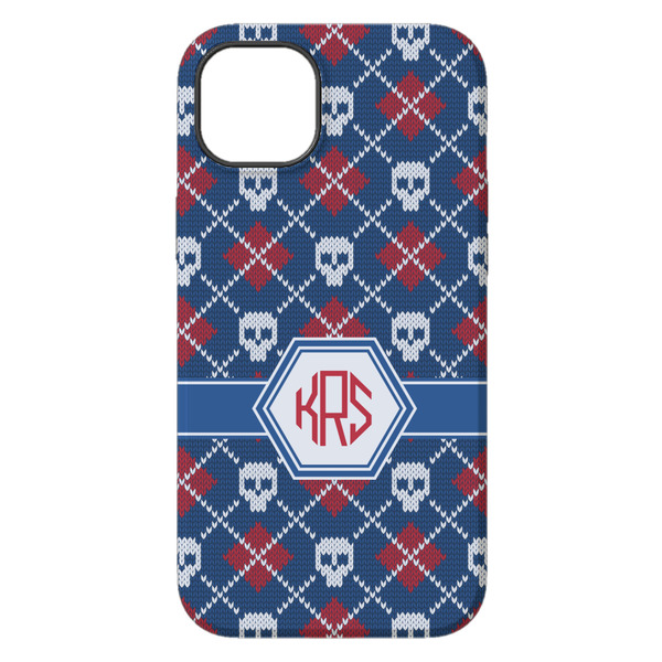 Knitted Argyle & Skulls iPhone 14 Pro Max Tough Case - Back