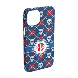 Knitted Argyle & Skulls iPhone Case - Plastic - iPhone 15 (Personalized)