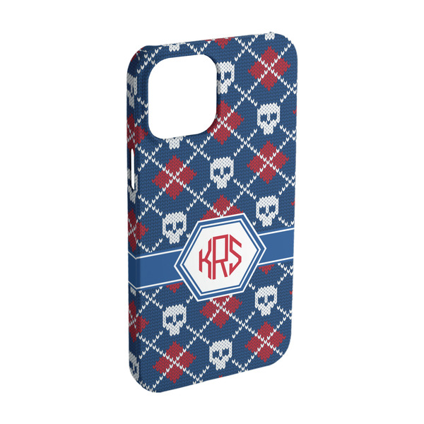 Custom Knitted Argyle & Skulls iPhone Case - Plastic - iPhone 15 (Personalized)