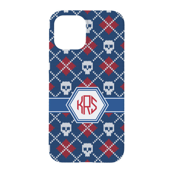 Knitted Argyle & Skulls iPhone 15 Case - Back