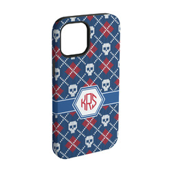 Knitted Argyle & Skulls iPhone Case - Rubber Lined - iPhone 15 (Personalized)
