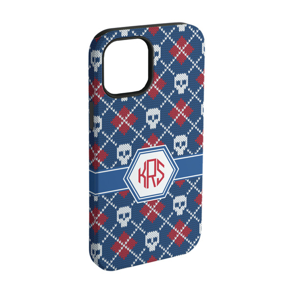 Custom Knitted Argyle & Skulls iPhone Case - Rubber Lined - iPhone 15 (Personalized)