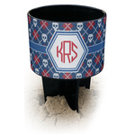 Knitted Argyle & Skulls Black Beach Spiker Drink Holder (Personalized)