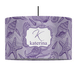 Sea Shells 12" Drum Pendant Lamp - Fabric (Personalized)