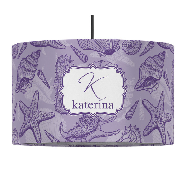 Sea Shells 12" Drum Lampshade - PENDANT (Fabric)