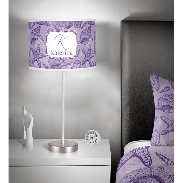 Sea Shells 13 inch drum lamp shade - in room